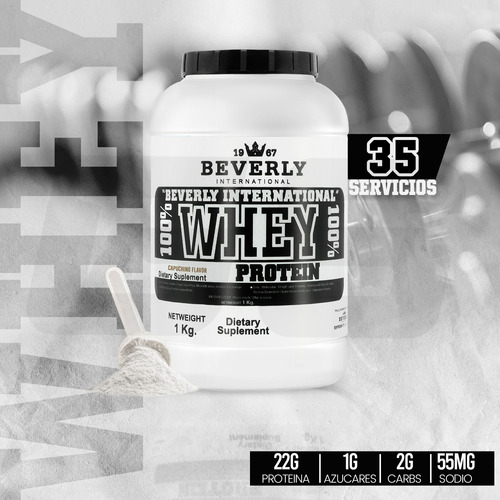 Beverly Proteína 100% Whey 1 Kg 26 Servicios Capuchino