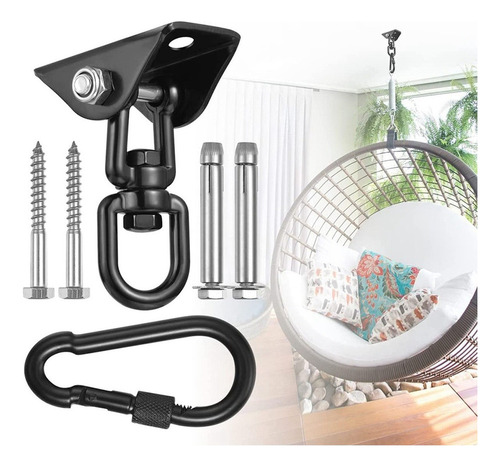 Silla Colgante Con Gancho Para Techo, Giratoria 360°, 450 Kg