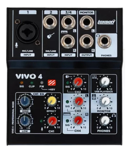 Consola Mixer Pasivo Profesional Lexsen Vivo 4 