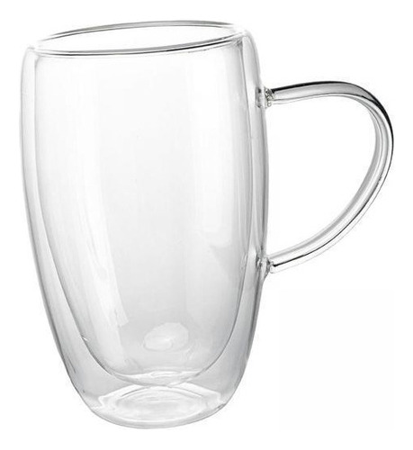 4 Taza De Café De Cristal De Doble Pared Moderna Con Asa