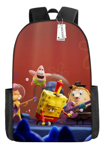 Mochila Amazon Mochila Primar De Dibujos Animados Con Patrón 3d De Bob Esponja