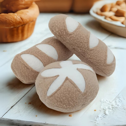 Pan Y Medialunas De Tela / Set Panadería Cocinita Mercado