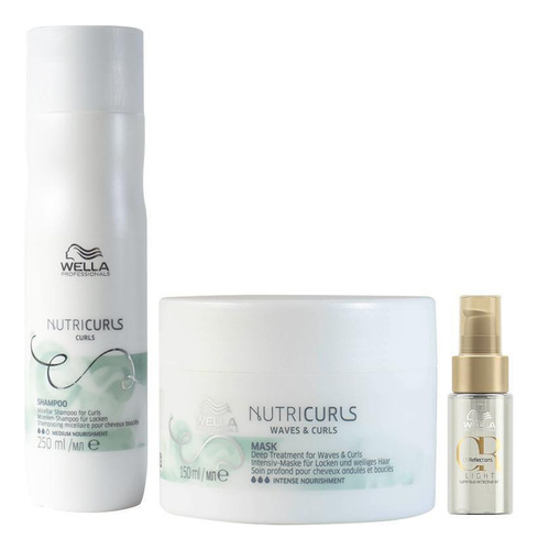 Kit Wella Pro Nutricurls - Sh E Másc E Óleo Light 30 Ml