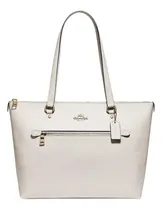 Comprar Bolsa Coach Tote Grande Nueva Y 100% Original Acabado De Los Herrajes Dorados Color Blanco