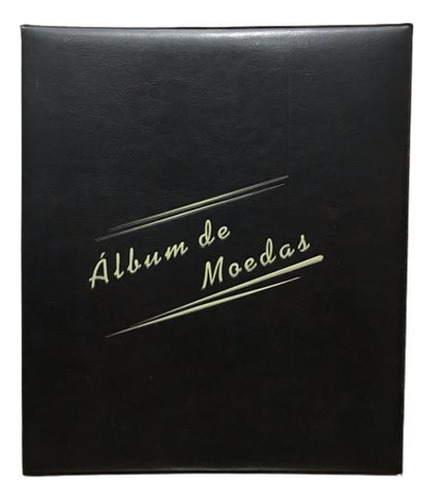 Álbum Acolchoado Grande Pinos Preto Para 300 Moedas