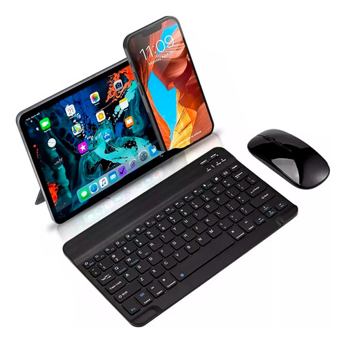 Kit Teclado Mouse Bluetooth Recargable Celular Tablet Pc