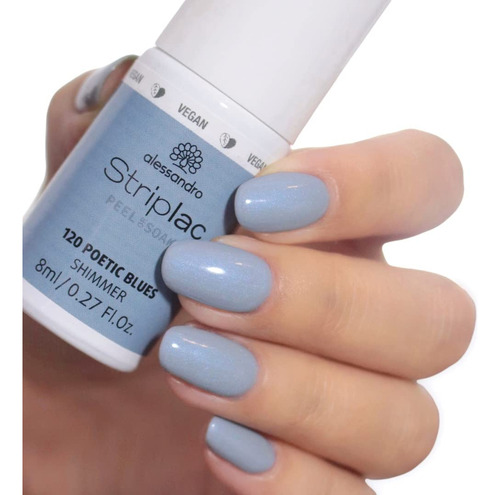 Alessandro Striplac Peel Or Soak Shimmer - 120 Poetic Blues