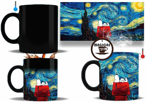 Taza Magica Snoopy La Noche Estrellada