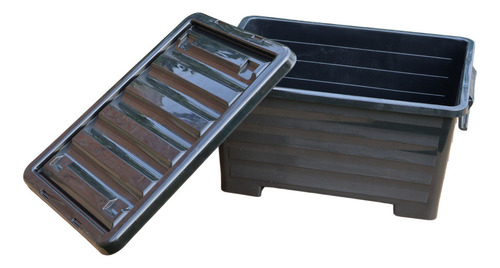 Caja Contenedor Almacenamiento Plástico 48 Litros Con Ruedas Color Negro