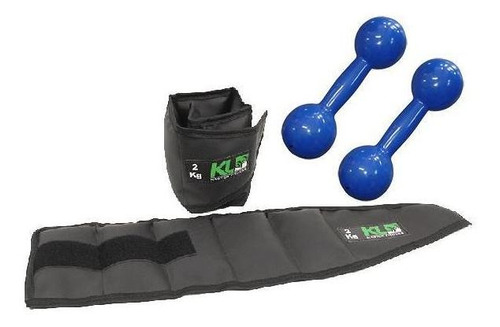 Kit Musculação Iniciante Caneleira 2 Kg + Par De Halter 2 Kg