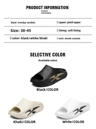 Zapatillas Casuales De Playa Con Fondo Grueso Para Hombre