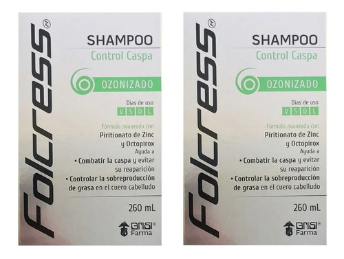 Shampoo Folcress Control Caspa 2 Piezas De 260 Ml
