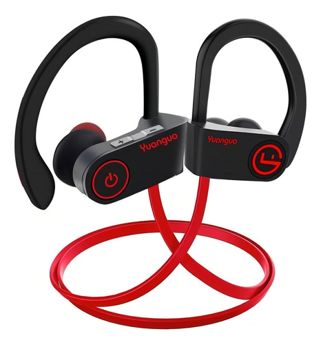 Fone de ouvido neckband sem fio Yuanguo Yuanguo2 vermelho com luz LED
