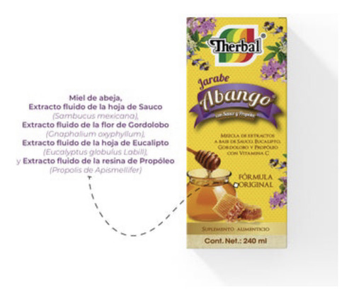 Jarabe Abango Con Saúco Y Propolio 1 Pza