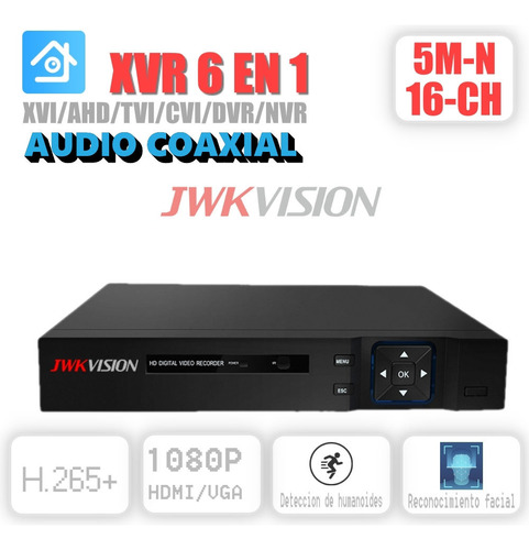 Xvr Jwkvision 16 Ch Audio Coaxial Penta-brid 5m-n  Jwk