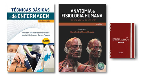 Técnicas Básicas De Enfermagem & Anatomia E Fisiologia Humana + Sanar Note Enfermagem - Kit 3 Em 1