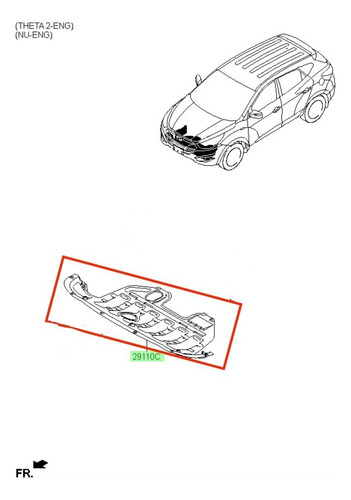 Imagen 2 de 9 de Cubre Motor Inferior Para Hyundai Tucson Tm 2011 2014
