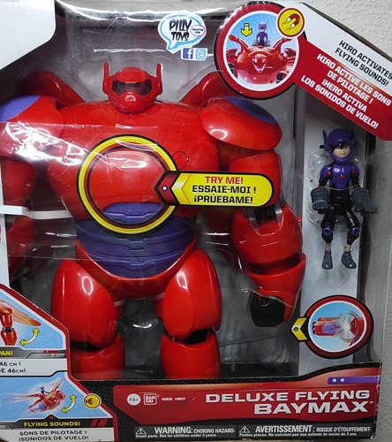 Ban Dai Big Hero 6 Deluxe Flying Baymax 30cm & Hiro (Usado)
