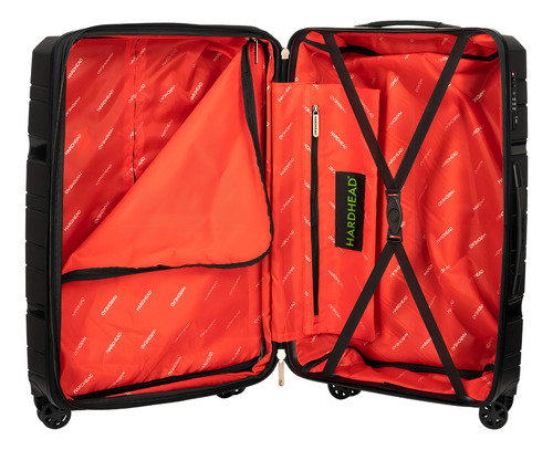 Maleta Hardhead Alber-bk29-0651 49cm De Ancho X 79cm De Alto X 31cm De Profundidad Color Negro Diseño Rayas
