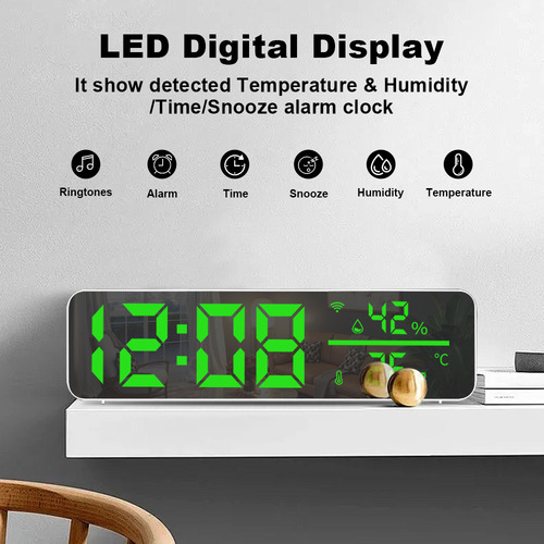 Temperatura Led Umidade Com Hora De Dormir Para O Quarto Em