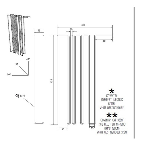 Resistencia Heladera No Frost  Coventry Cnf 328/bambi 1600