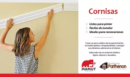 Molduras decorativas de techo y pared (4 metros lineales) para