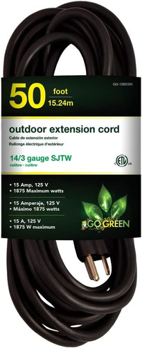 Energía Gogreen Gg13850bk 143 50 Sjtw Cable De Extensi...