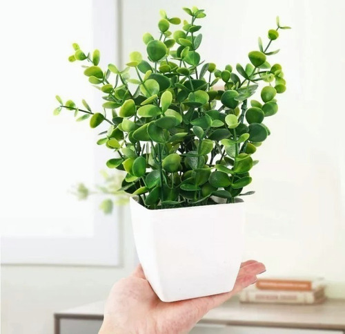 Macetas Plantas Artificiales Barro Decoración Bonsai Verde 2