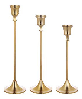 Vincigant Soportes De Candelero De Oro / Taper Candle Lhrgw