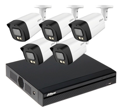 Kit 5 Camaras Seguridad Dahua Con Audio 1080p 2mp Exterior