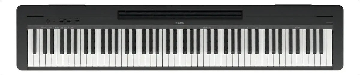 Piano digital Yamaha P Series P-145B preto com acabamento plástico 88 chaves