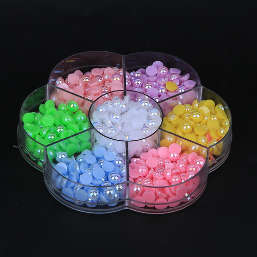 Perlas Coloridas, Semicírculos, Plástico, Fondo Plano, Imita