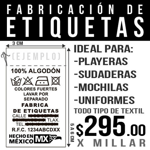 Etiqueta Para Ropa / Instrucciones De Lavado / Textiles | Envío gratis