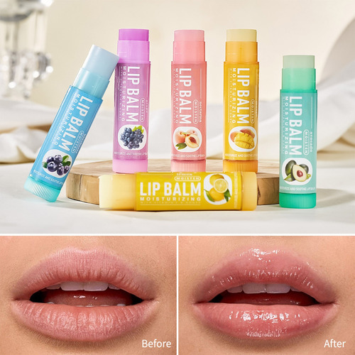 Kit De Bálsamo Lipgloss Paquete De Bálsamos Con Sabor A Frut