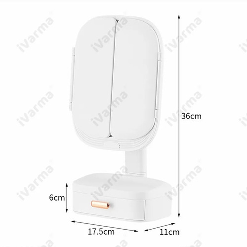 Espejo De Maquillaje Con Luz Led Tactil Niveles Ajustable