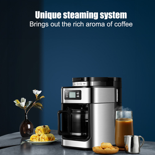 Cafetera Programable Con Temporizador, Molinillo, 2-8 Tazas,