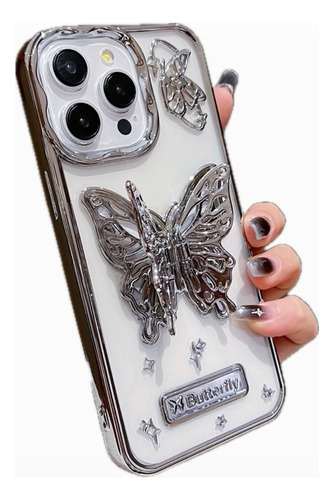 Funda Premium Mariposa Con Soporte Para iPhone 15 Pro Max