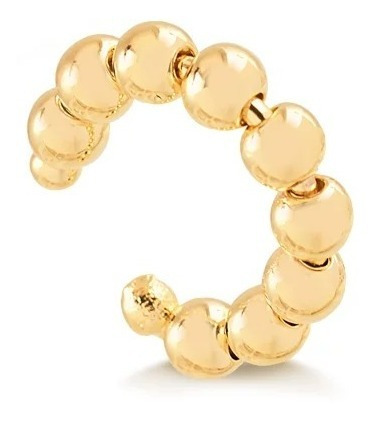 Kit 10 Piercing Argola Orelha Fake Dourado Bolinhas Atacado