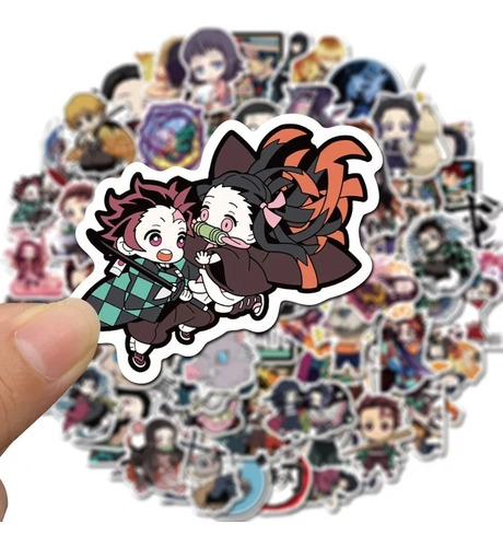 Imagen 3 de 7 de Set 100 Stickers Kimetsu No Yaiba Demon Slayer Anime 4-6 Cm