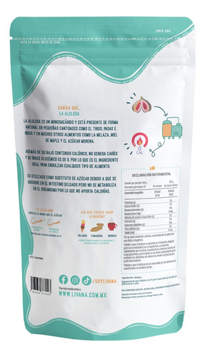 Alulosa 100% 500 Gr, Marca Livana®