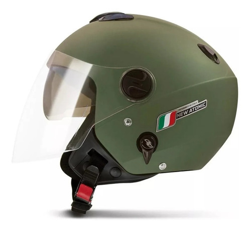 Capacete Aberto Pro Tork New Atomic Elite Viseira Solar Fumê Tamanho Do Capacete 58 Cor Verde Militar