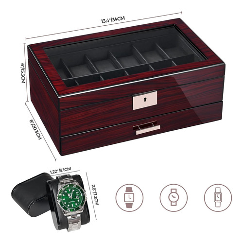 Anwbroad Estuche De 12 Relojes Para Hombre Caja De Reloj ...