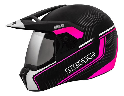 Capacete Para Moto Integral Bieffe 3 Sport Stato Rosa Tamanho do capacete 58