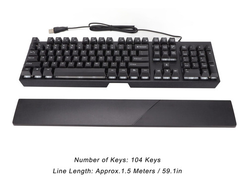 Reposamuñecas Con Cable Rgb De Tacto Mecánico, 104 Teclas, T