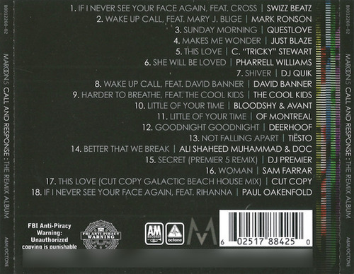 Maroon 5 Call And Response: The Remix Album Cd Importado