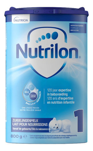 Fórmula infantil em pó sem glúten Nutricia Nutrilon 1 en lata de 1 de 800g - 0 a 6 meses