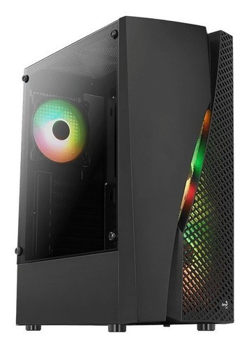 Chasis Semitorre Gamer Aerocool Wave Rgb Vidrio 4 Fans Frgb Color Negro