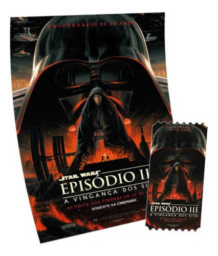 Kit Poster Card Cartão Star Wars Episódio 3 Cinemark Geek