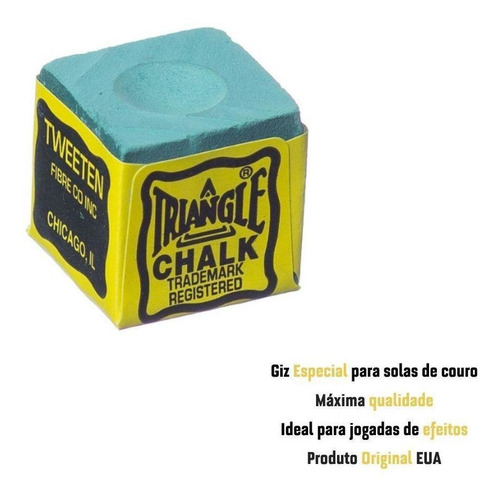 Imagem 2 de 3 de Giz Triangle Verde Escuro Para Sola Couro Taco Sinuca Bilhar