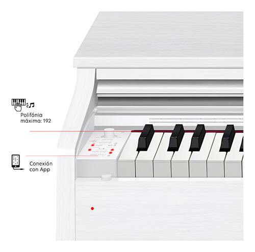 Piano Con Mueble Y Banqueta Casio Celviano Ap-270wec2 Blanco